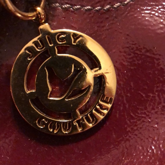 👜 Juicy Couture Dark Red Leather Satchel Purse - Picture 3 of 17